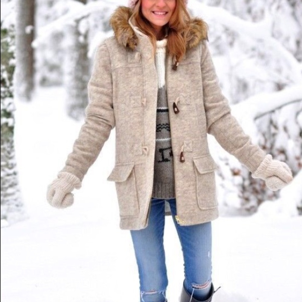 Zara coat with detachable fur lining on hood
